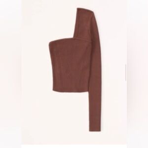 Abercrombie one sleeve brown top small